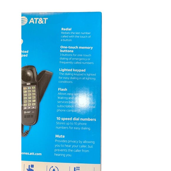 AT&T Trimline Corded Basic Phone NEW 210 Black No AC Power Needed - Picture 9 of 11